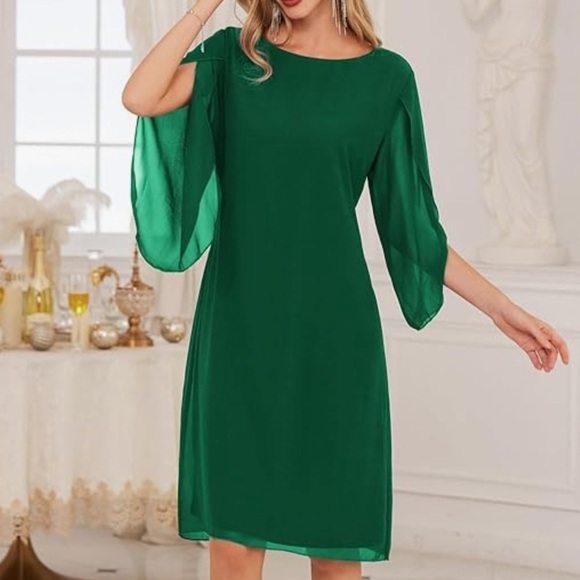 GRACE KARIN Womens Chiffon Dress Flutter Sleeve Party Cocktail Dress Size 16 - Picture 14 of 14